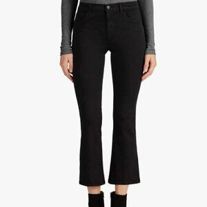 NWT J Brand Selena Bootcut Mid Rise Skinny Crop Black Corduroy